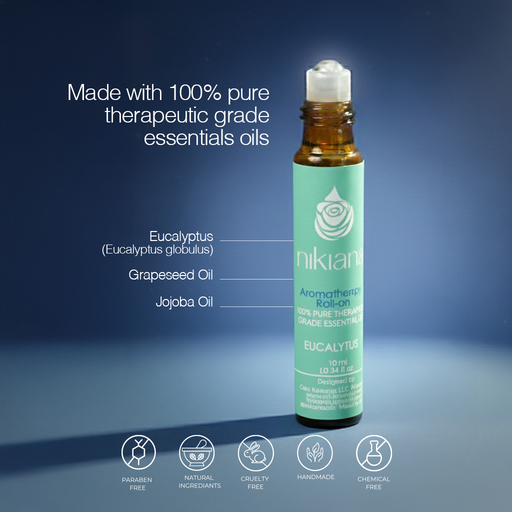 Roll-On Eucalyptus 100% Pure Essential Oil